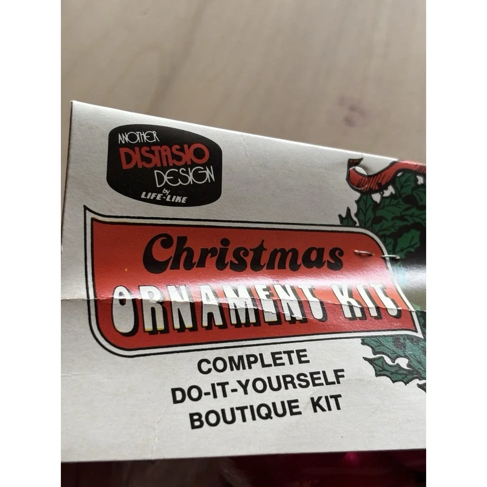 Vtg Distasio Christmas Ornament Kit LOT of 2 NIP Makes 6 Push Pin Satin Tassel
